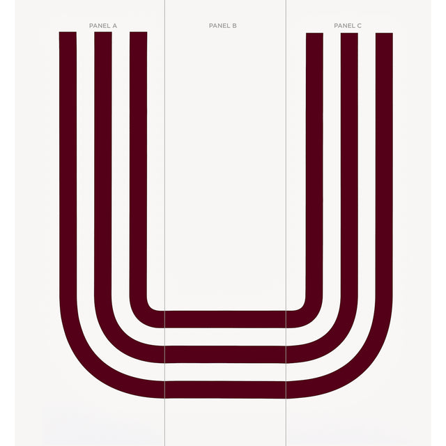 Virginia Panel B Bordeaux by Victor Glemaud Modern Stripe Wallpaper Panel – Schumacher 5013792