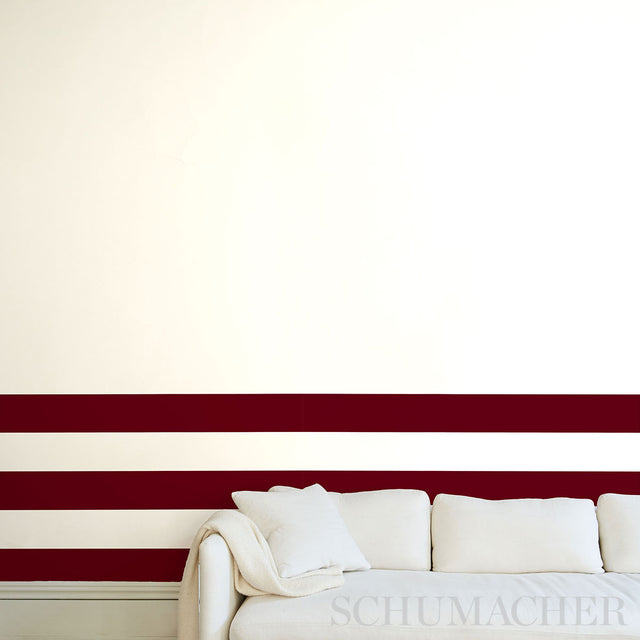 Virginia Panel B Bordeaux by Victor Glemaud Modern Stripe Wallpaper Panel – Schumacher 5013792