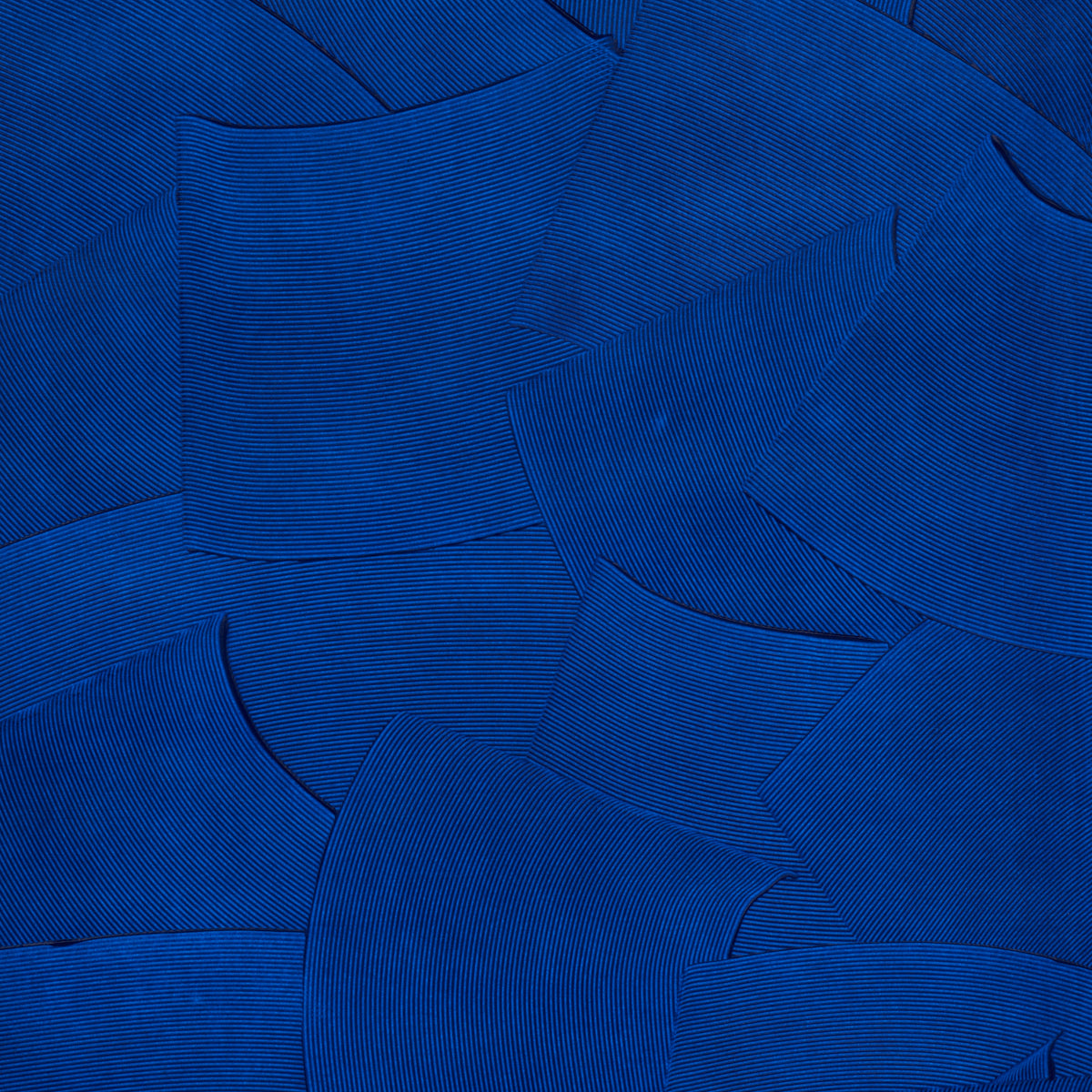 Hand-Combed Plaster in Yves Blue by David Kaihoi for Schumacher. Handcrafted, textural blue wallcovering with gestural plaster effect.