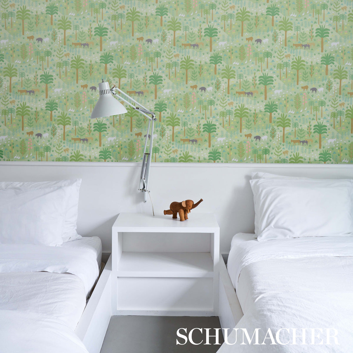 Las Colinas Green Pastoral Landscape Wallpaper – Schumacher 5013980