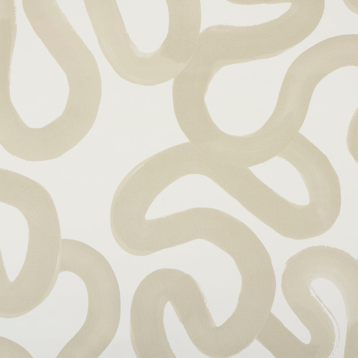 Trace wallpaper in Sand by Hadiya Williams for Schumacher features a gestural, painterly abstract design in neutral tones.