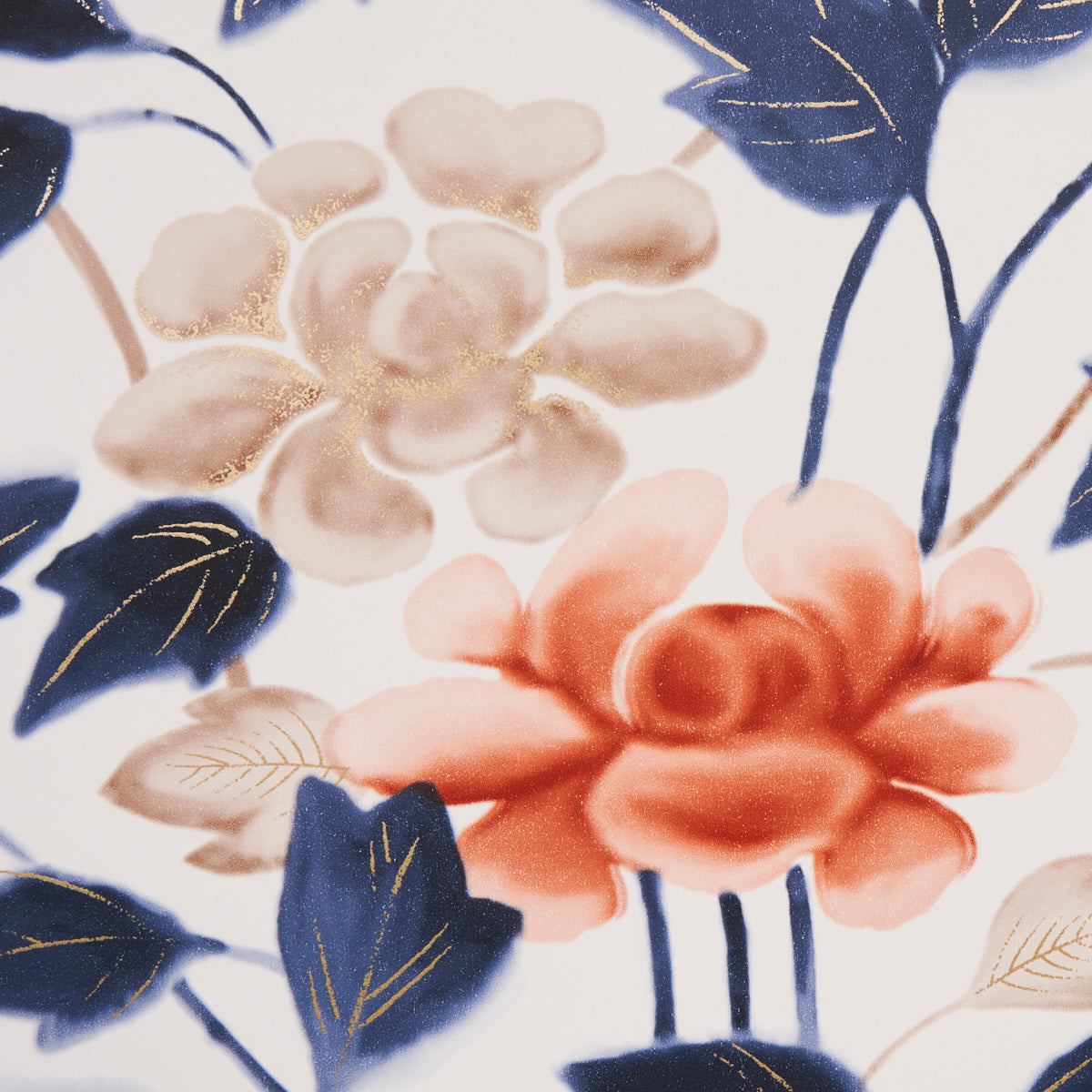 Imari Blue Ink by David Kaihoi Japanese Porcelain Floral Wallpaper – Schumacher 5014050