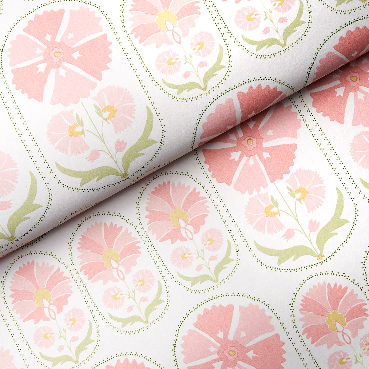 Anjuna Floral Blush by Schumacher Vintage Suzani-Inspired Floral Wallpaper – Schumacher 5014112