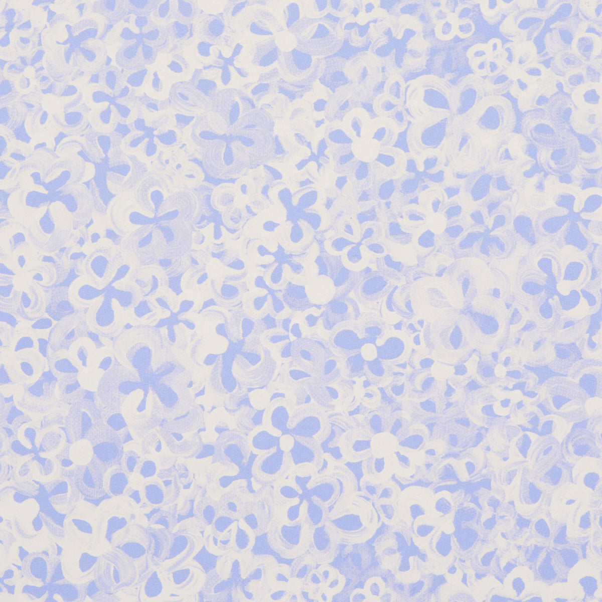 Superbloom Cornflower wallpaper by Schumacher features a hand-painted floral design in blue and white, perfect for accent walls or full-room coverage.