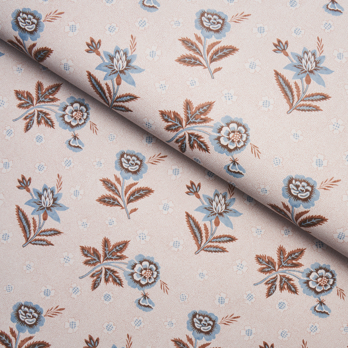 Colline Delft & Sepia Floral Wallpaper – Schumacher 5014222