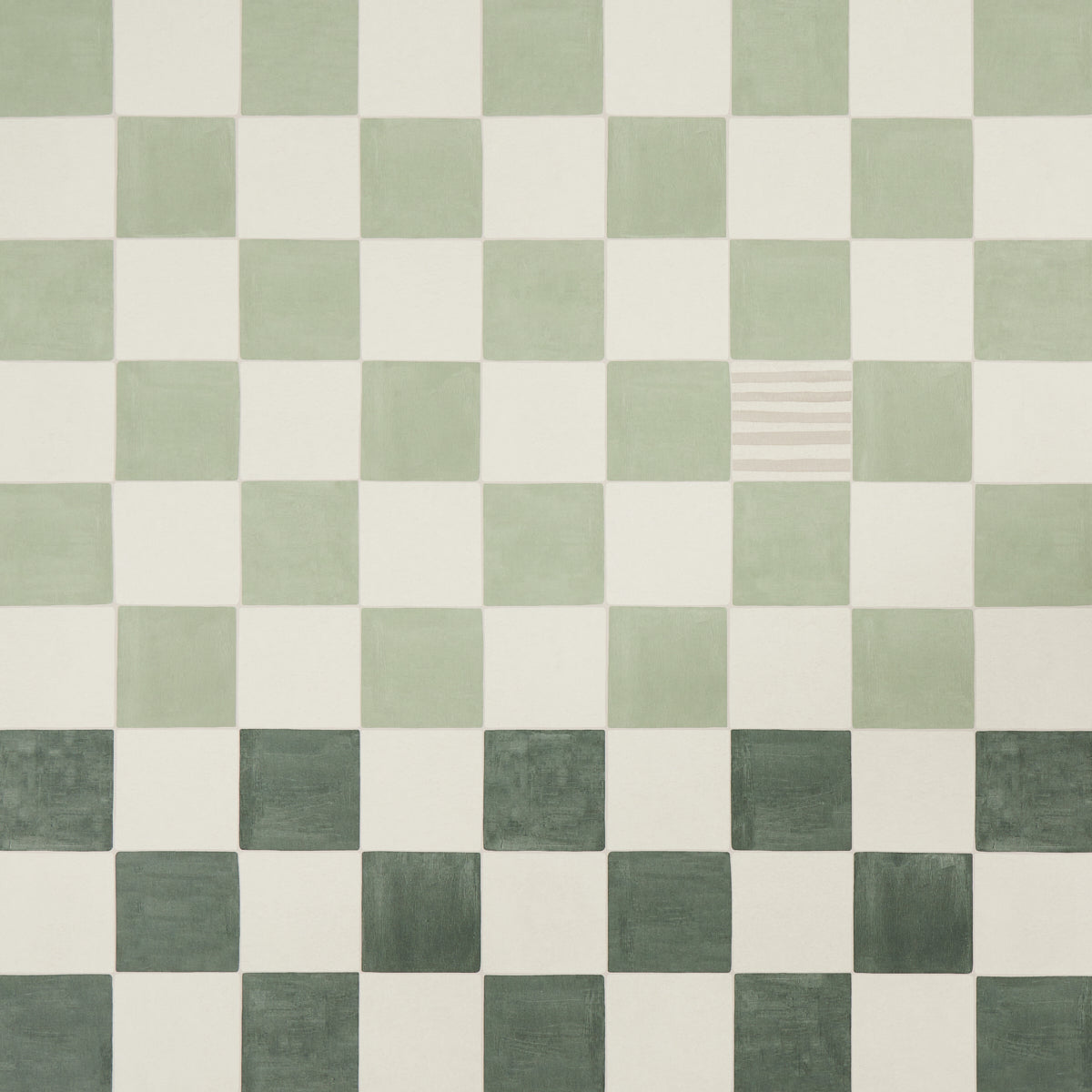 Gambit Panel Sage & Deep Green by Schumacher Painterly Checkered Wallpaper Panel – Schumacher 5014262