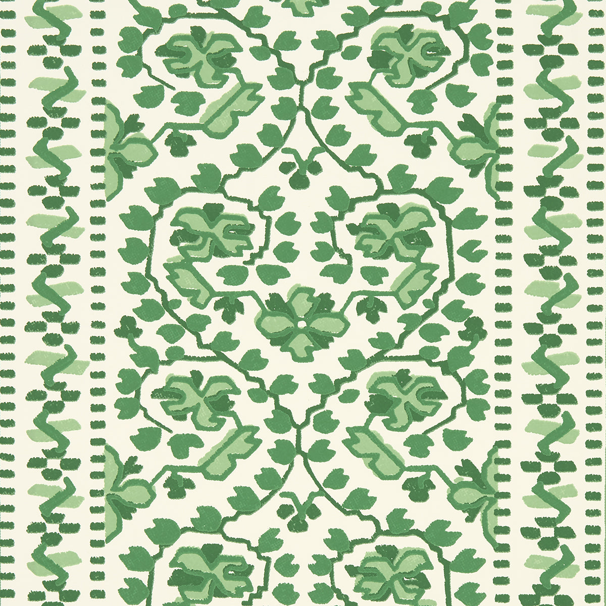 JASMINE Leaf Green by Schumacher Botanical Stripe Wallpaper – Moon River Collection 5014341