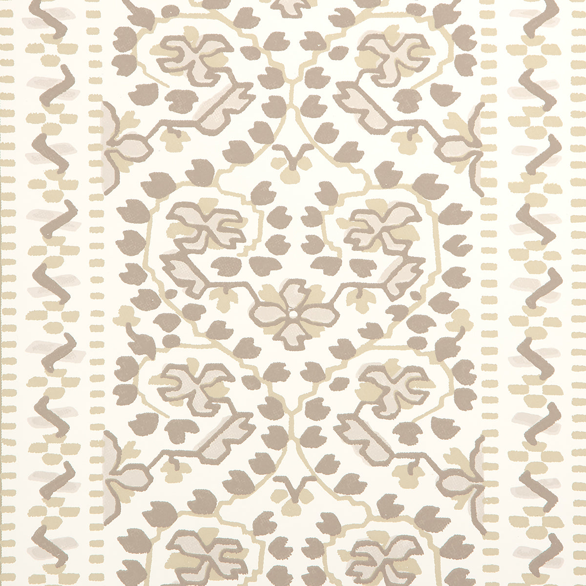 JASMINE Neutral by Schumacher Classic Floral Stripe Wallpaper – Moon River Collection 5014342
