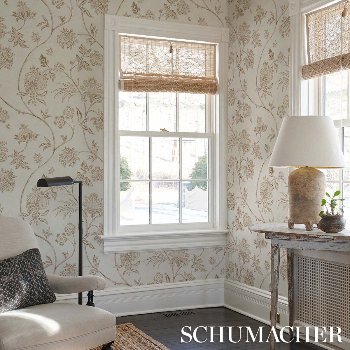 Chinoiserie Vine Neutral by Mark D. Sikes Elegant Floral Wallpaper – Schumacher 5014352