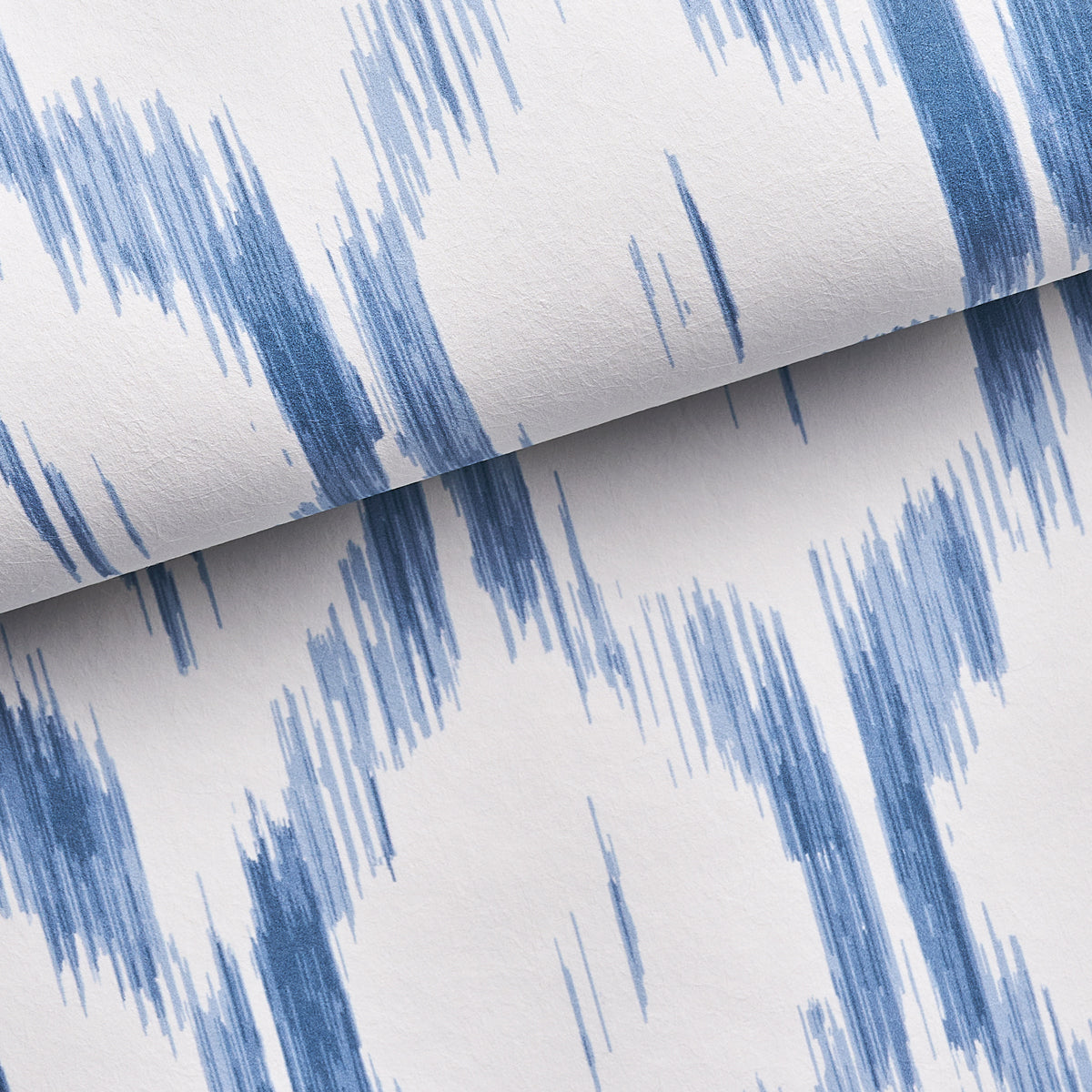 Santa Monica Indigo by Mark D. Sikes Blue Ikat Wallpaper – Schumacher 5014370