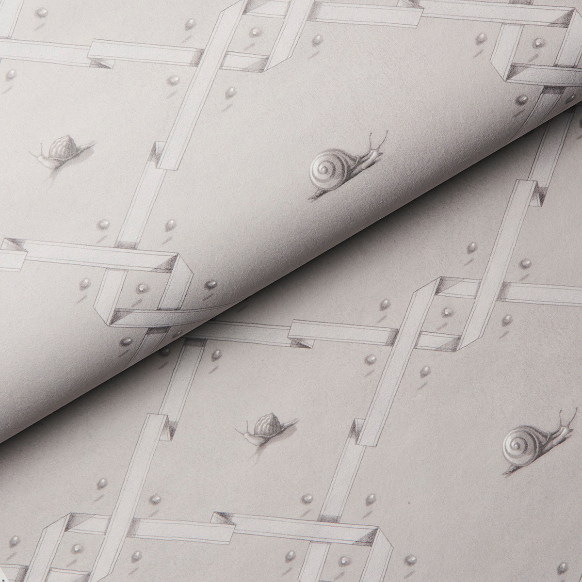 Ouvrez Moi Grey by Schumacher Playful Trompe L'oeil Ribbon Lattice Wallpaper – Charlap Hyman & Herrero 5014511