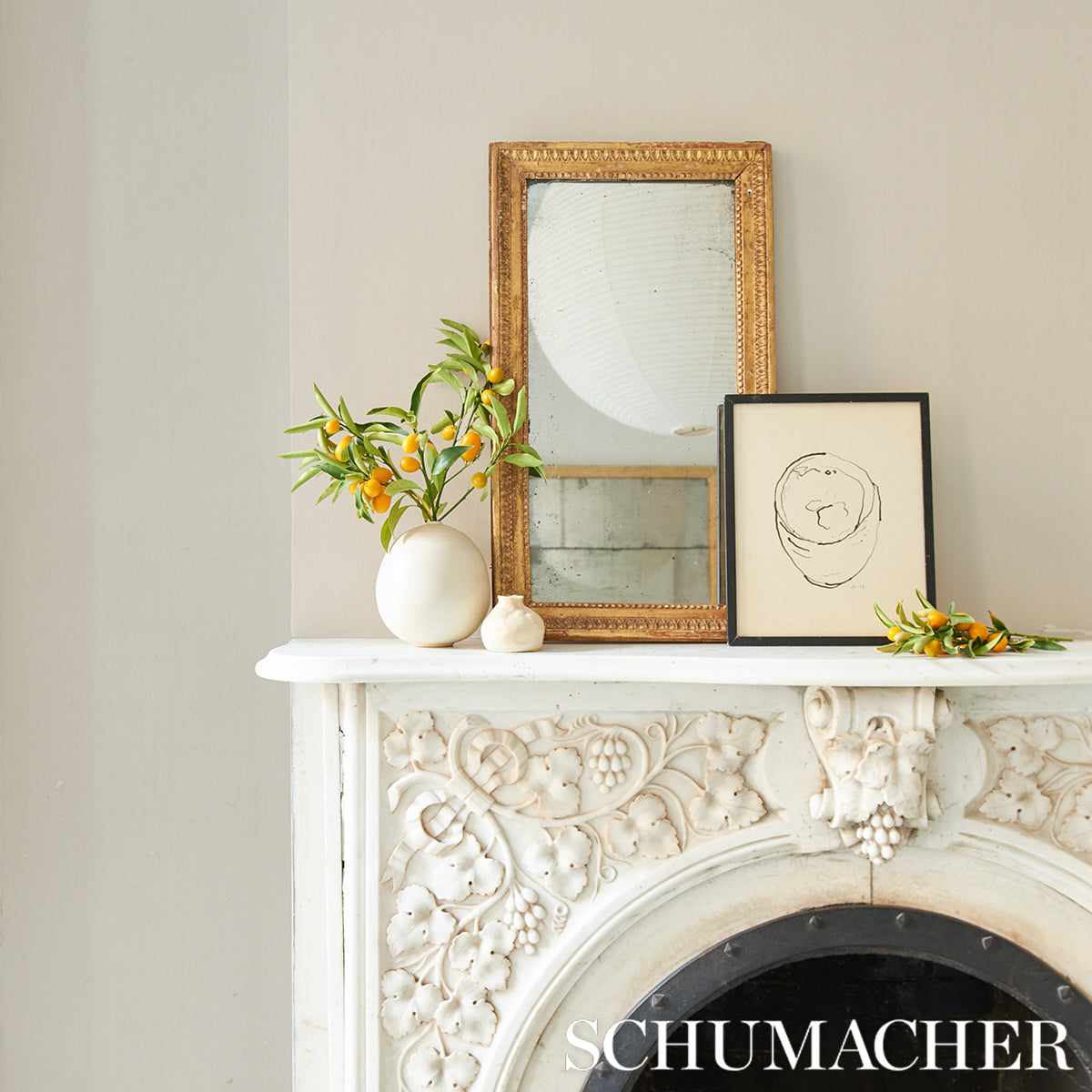 Performance Linen Wallcovering in Porcelain by Schumacher – Patterson Flynn 5014521