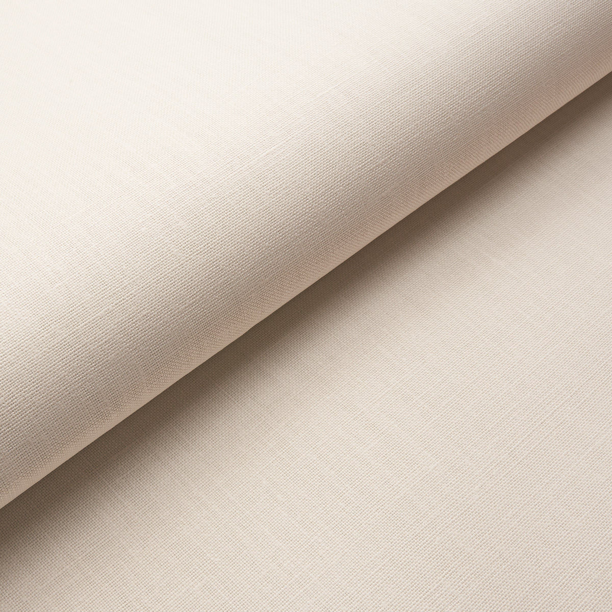 Close-up of Schumacher Performance Linen Wallcovering in Porcelain, showing its subtle linen texture and neutral color.