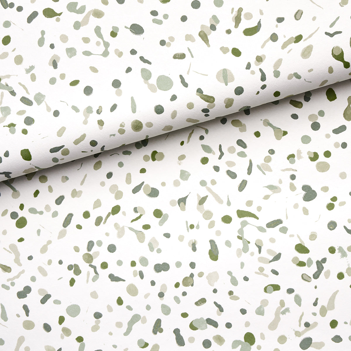 LOS COSMOS Moss by Backdrop Abstract Green Paint Splatter Wallpaper – Schumacher 5014561