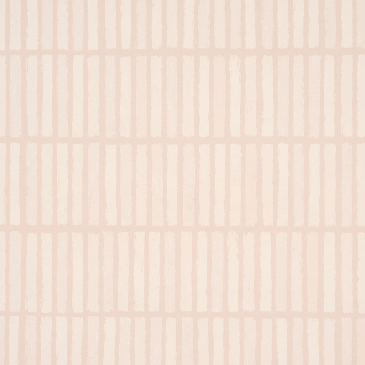 Wabi-Sabi Muted Pink geometric grid wallpaper by Schumacher, shown in styled interior and close-up views.