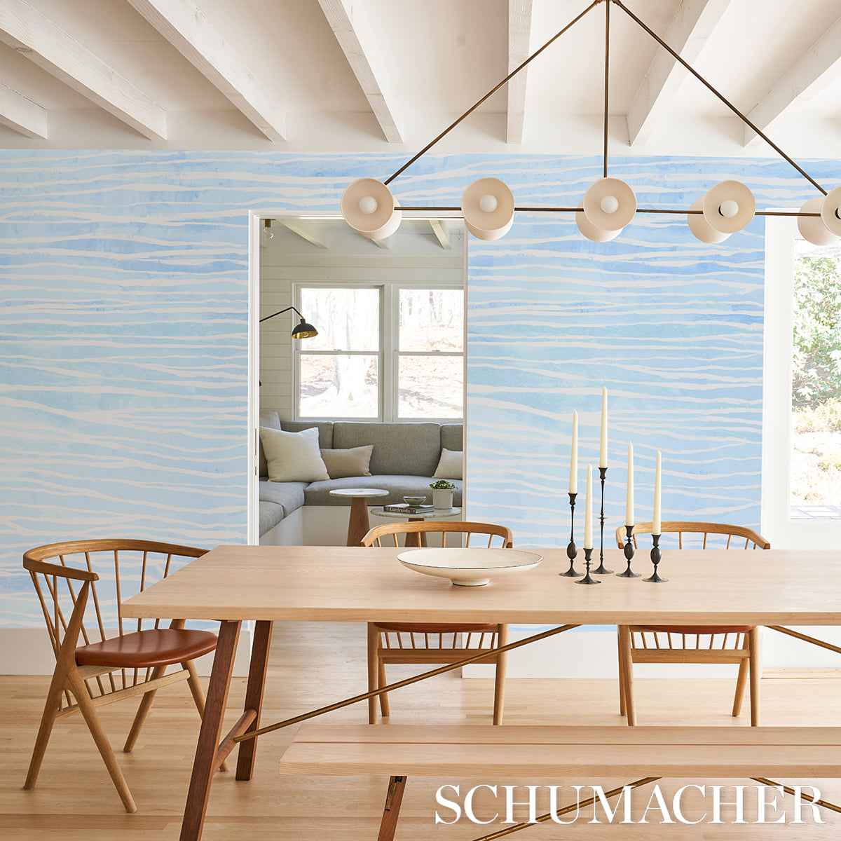 Terra Panel Set Pacific by Abel Macias Modern Striped Wall Mural Wallpaper – Schumacher 5014701
