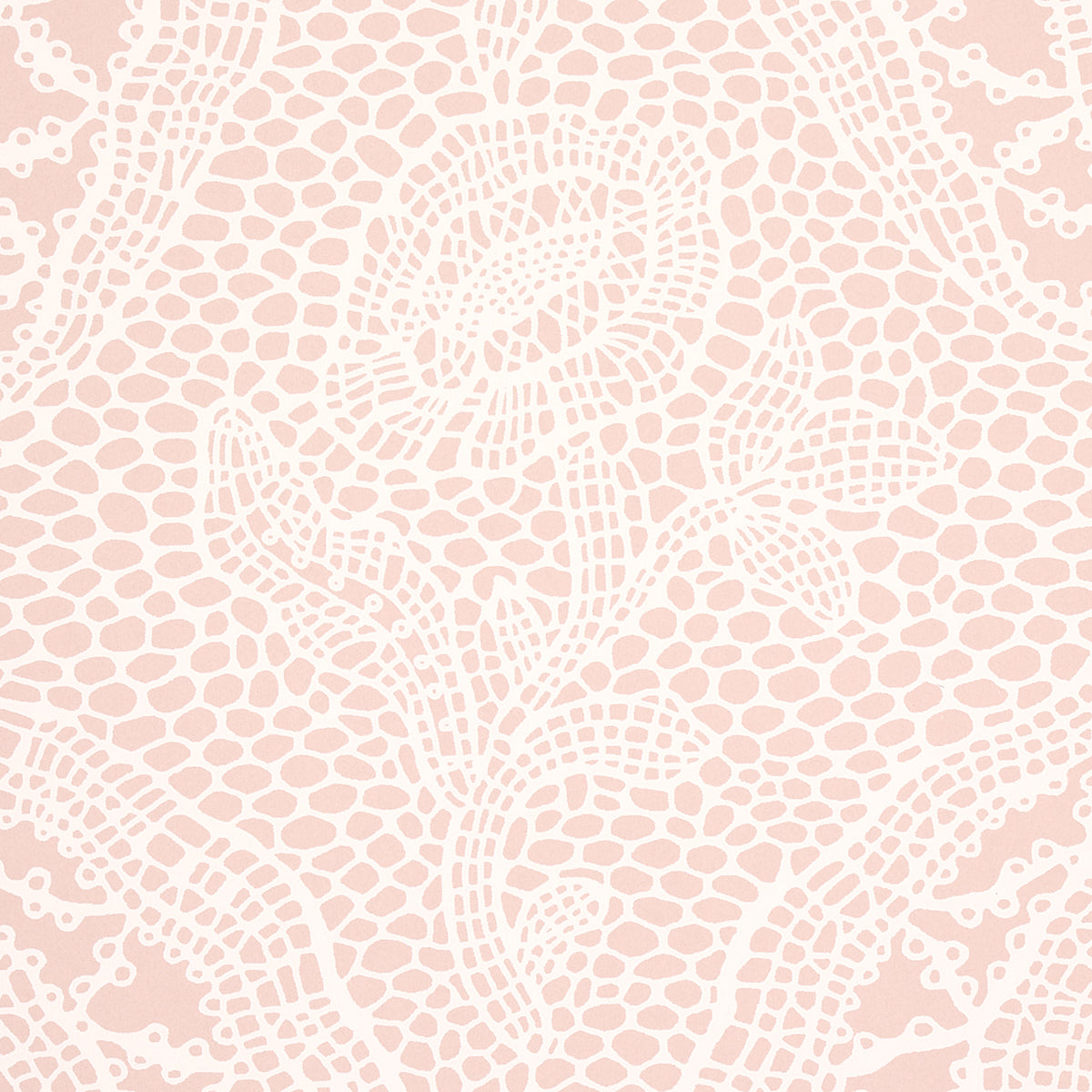 Cosette Lace Blush by Schumacher Intricate Floral Lattice Wallpaper – Schumacher 5014720
