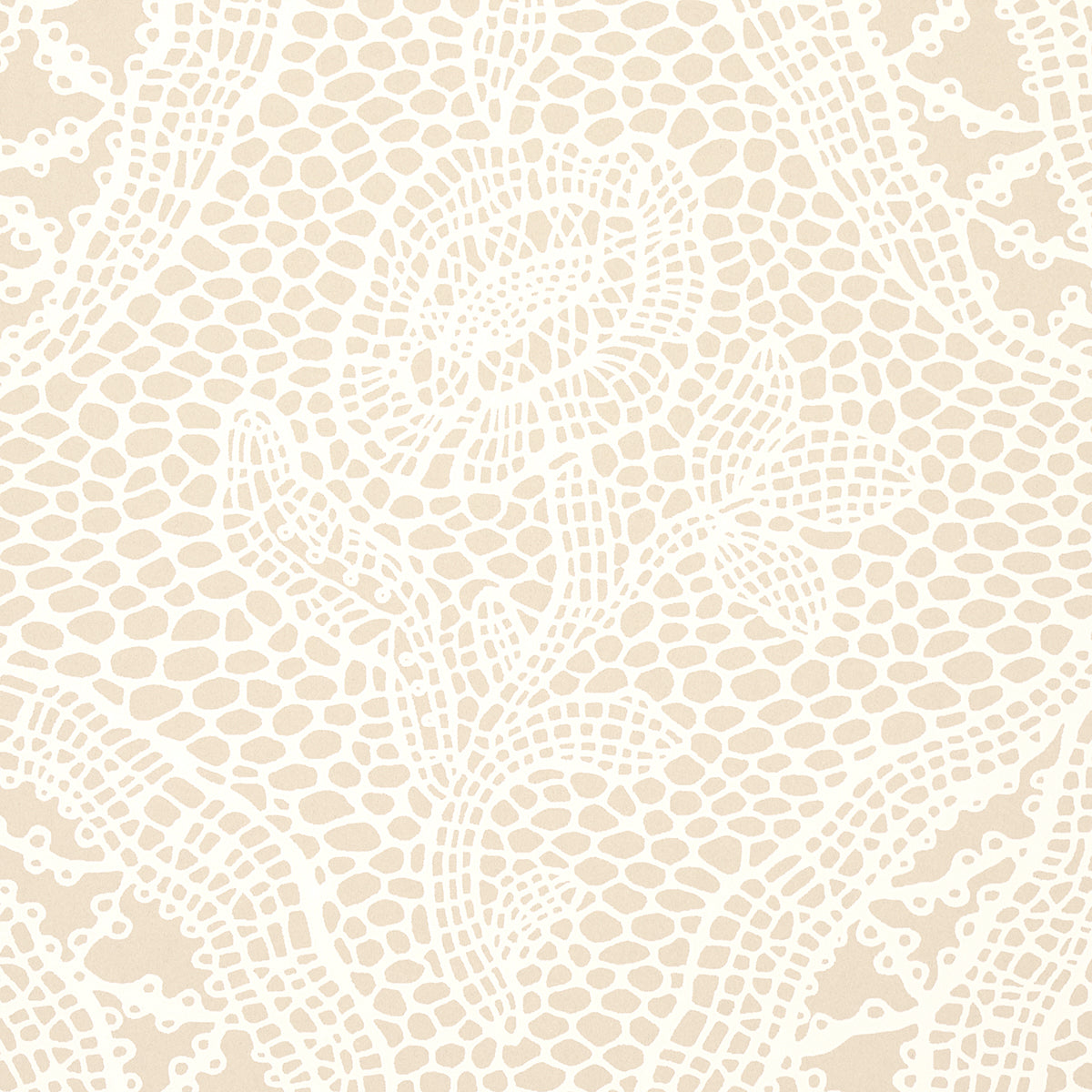 Cosette Lace Sand by Schumacher Intricate Floral Lattice Wallpaper – Schumacher 5014721