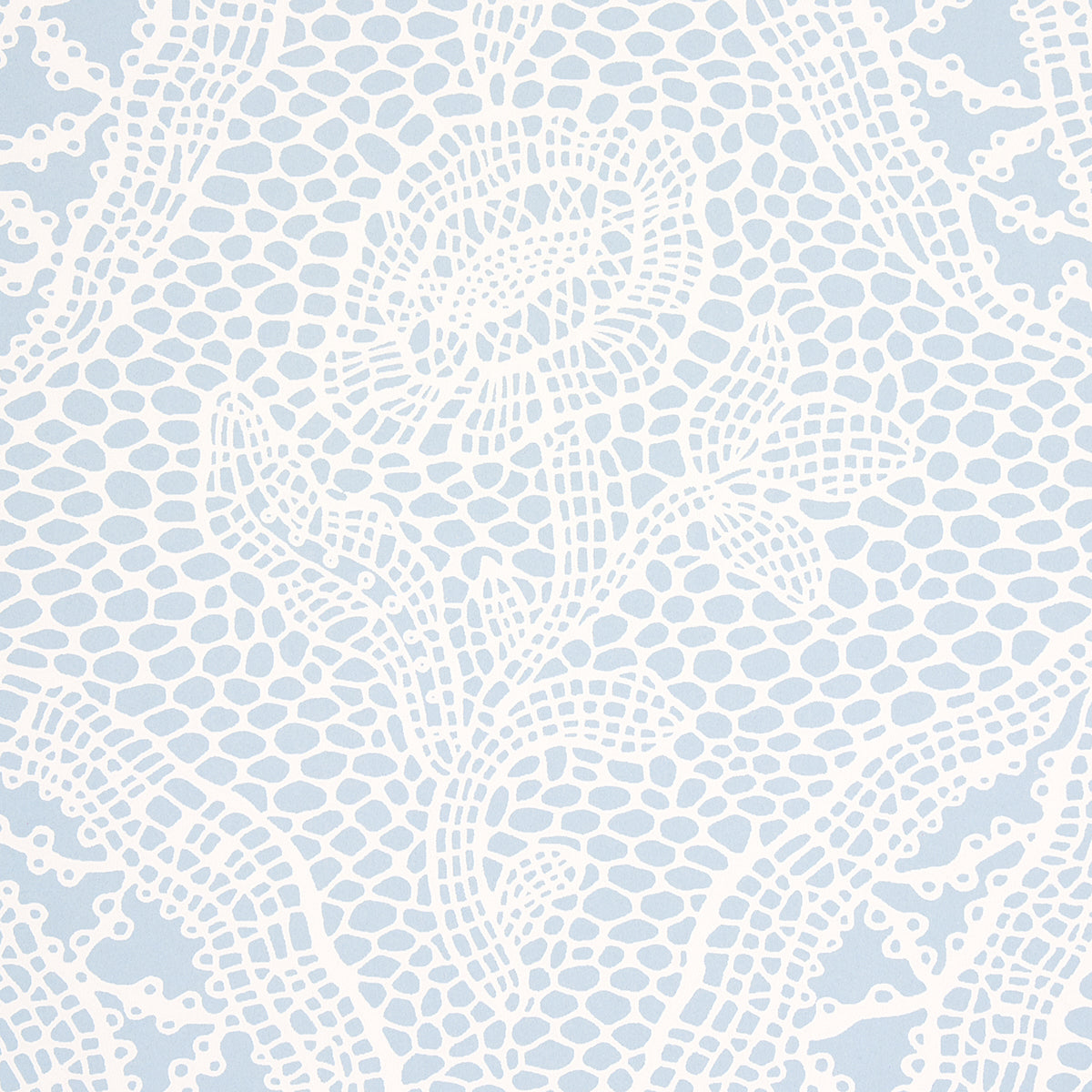 Cosette Lace Cornflower by Schumacher Intricate Floral Lattice Wallpaper – Schumacher 5014722