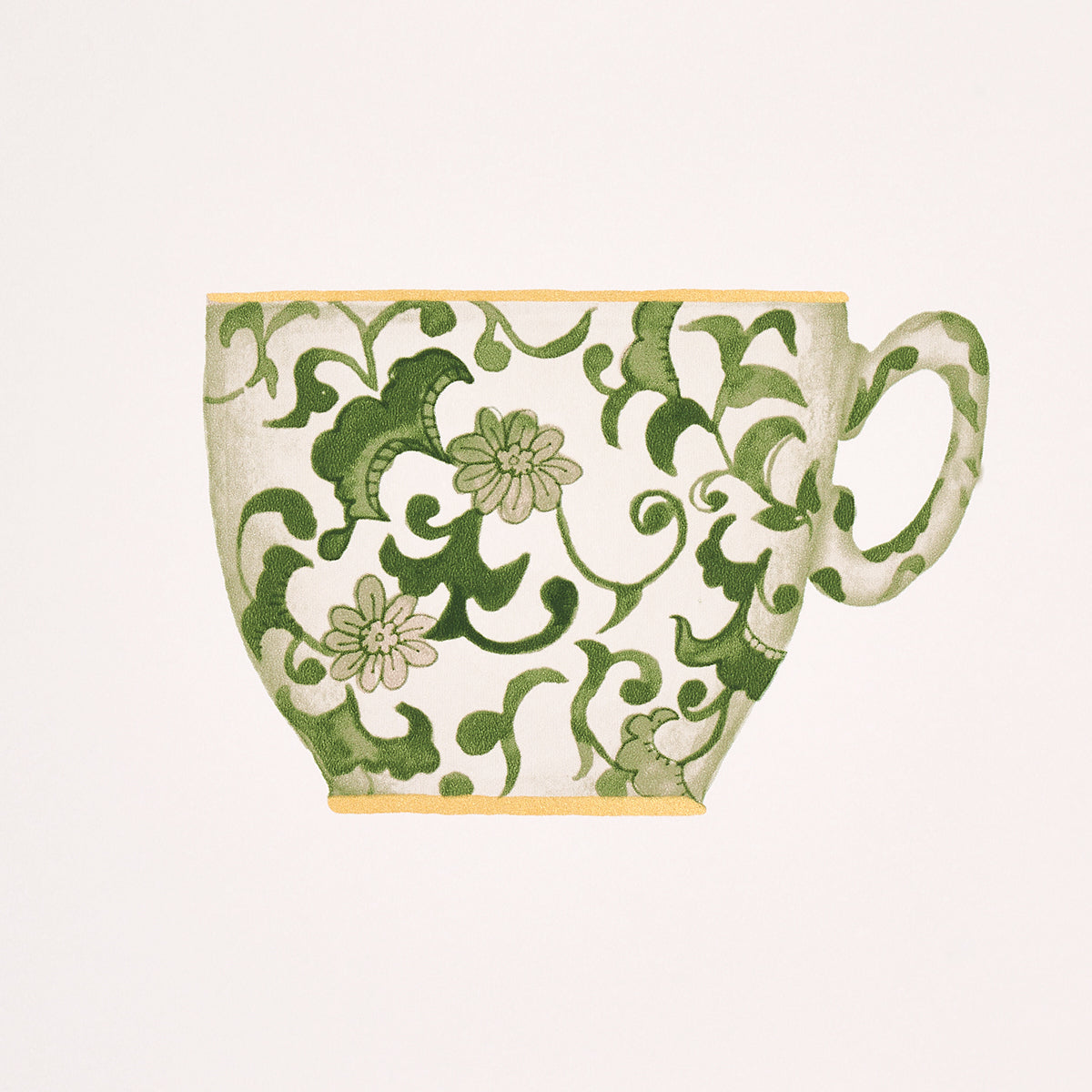 Onie's Teacups Spring Green by Schumacher Chinoiserie Teacup Wallpaper – Schumacher 5014781