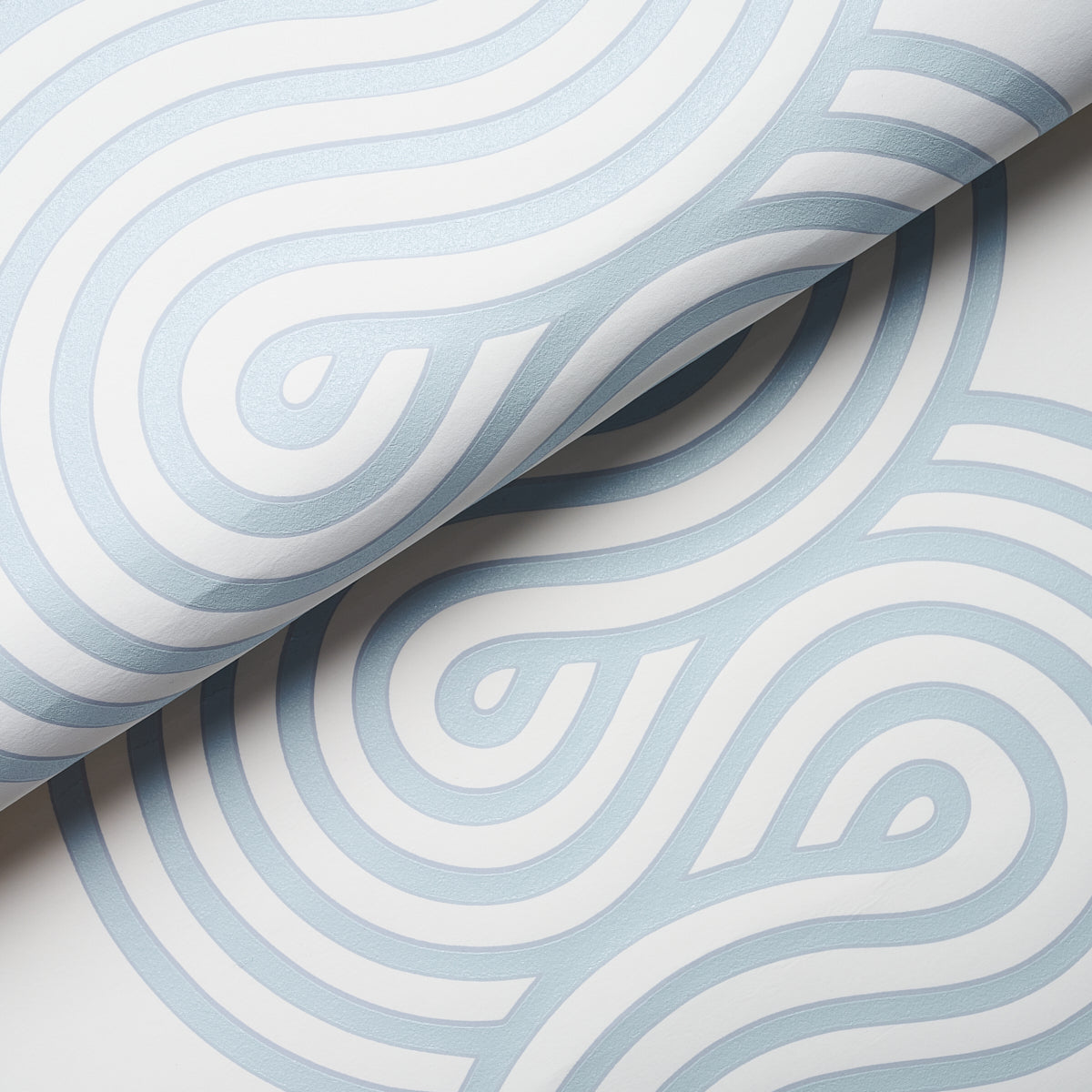 Giraldi Sky by Schumacher Modern Ribbon Stripe Wallpaper – Schumacher 5014791