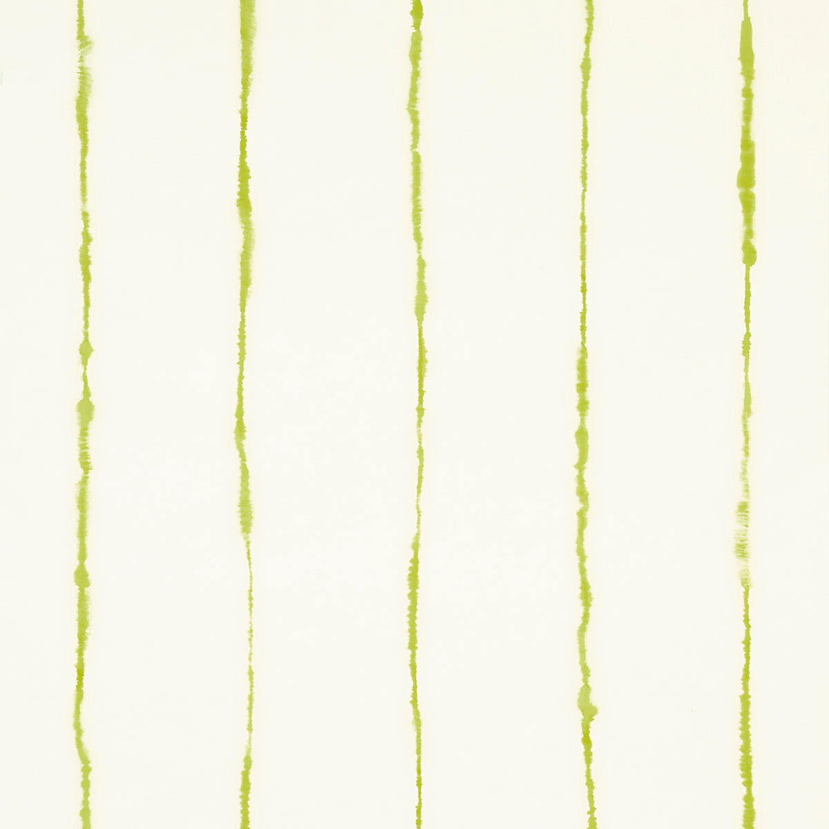 Ephemera Chartreuse by Backdrop for Schumacher - Watercolor Stripe Wallpaper in Green and White