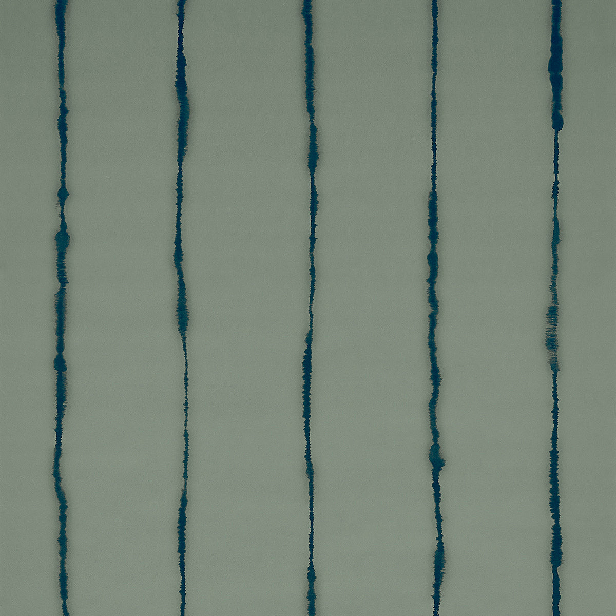 Ephemera wallpaper in teal gray by Backdrop for Schumacher, featuring hand-painted watercolor vertical stripes.