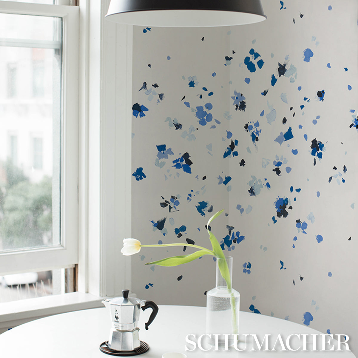 Fairfarren Clean Blue by Backdrop Abstract Painterly Wallpaper – Schumacher 5014884