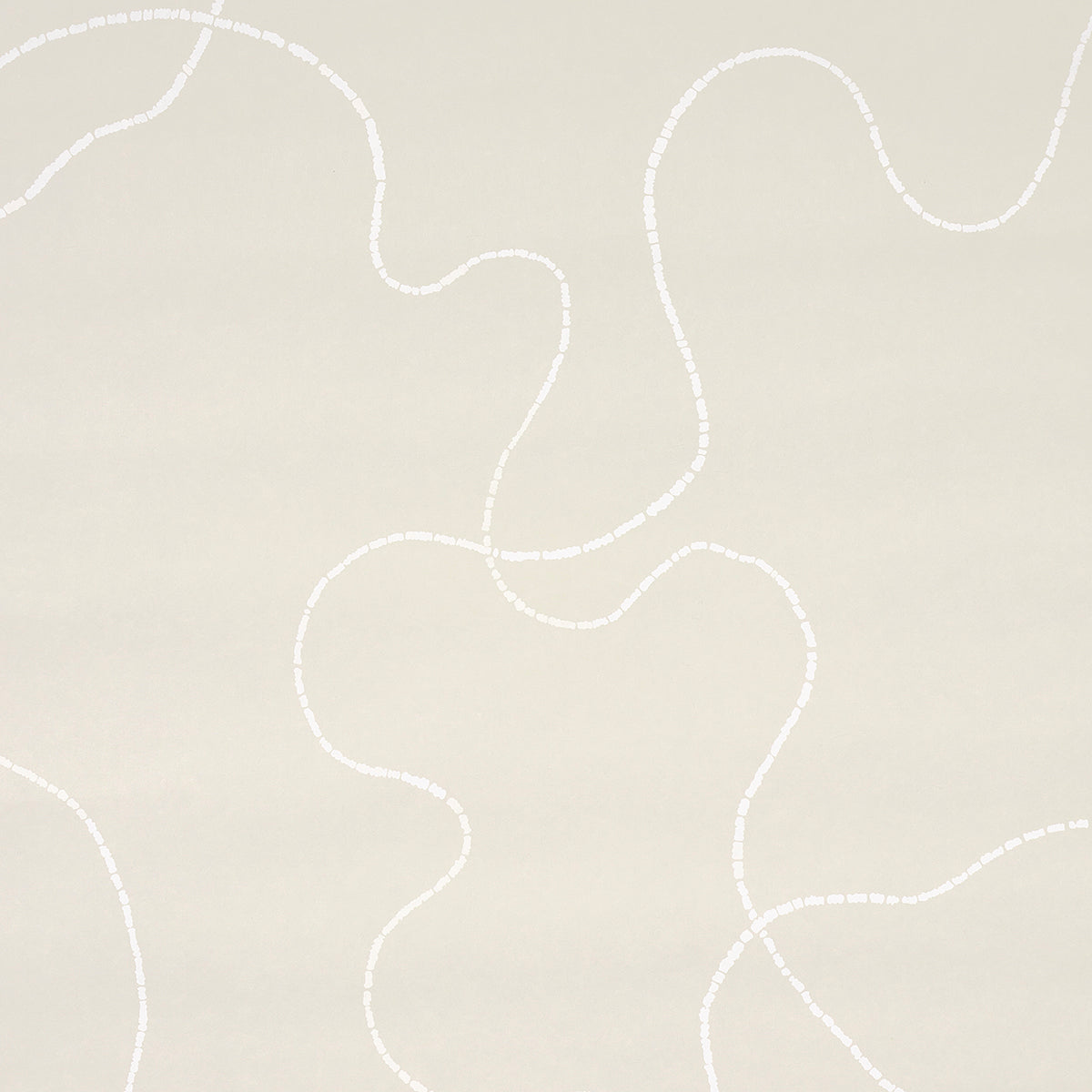 Turini Light Beige wallpaper by Backdrop for Schumacher, featuring a large-scale calligraphic vermicelli motif in a neutral palette.
