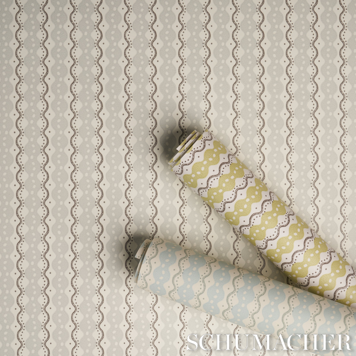 Centipede Stripe Pumice by Neisha Crosland Designer Wallpaper – Schumacher 5015071