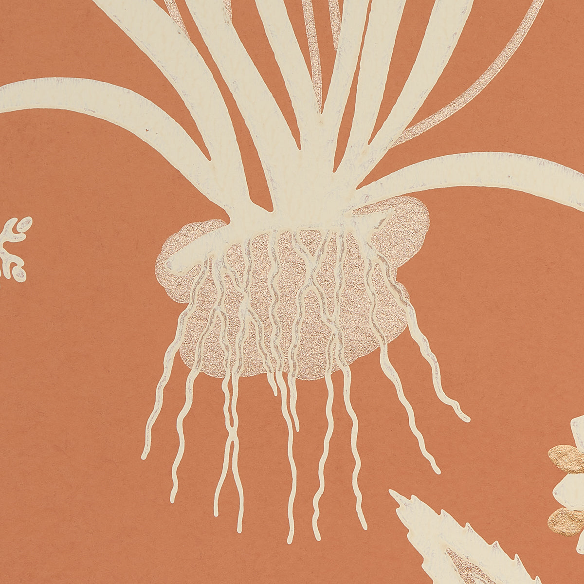 Culpeper Ox Orange Botanical Wallpaper by Neisha Crosland – Schumacher 5015090