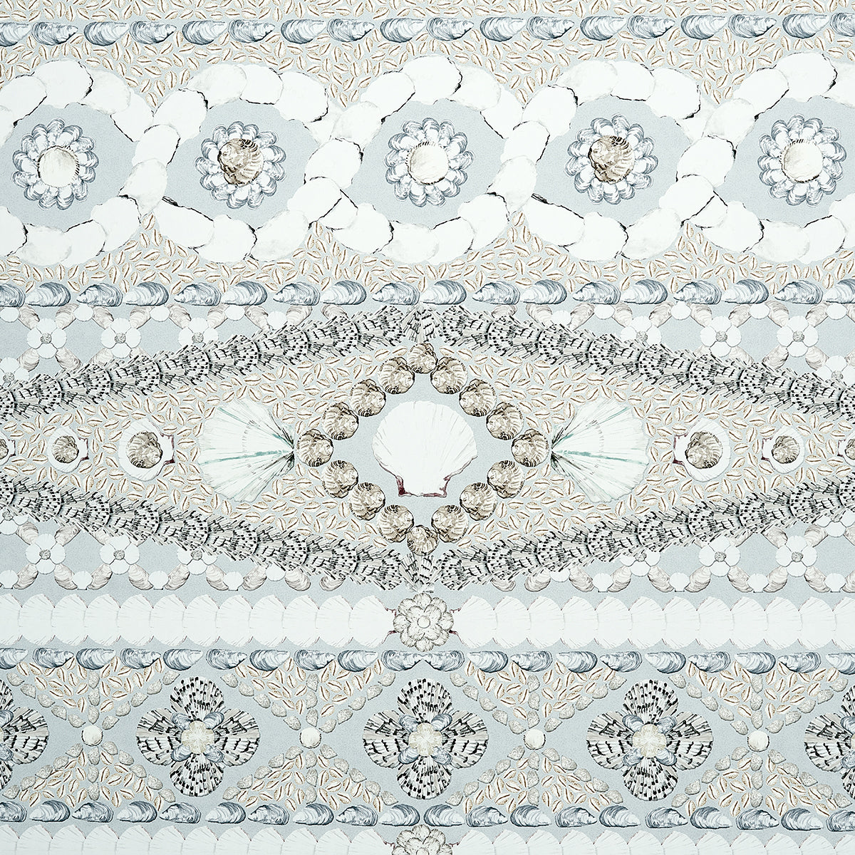 Shell Grotto Panel B Seafoam by Mary McDonald Schumacher Wallpaper Panel – Schumacher 5015165
