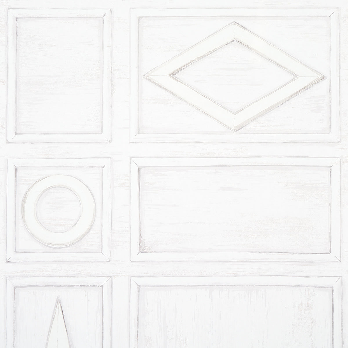 Swedish Manor Panel B White by Mary McDonald Neoclassical Panel Wallpaper – Schumacher 5015171