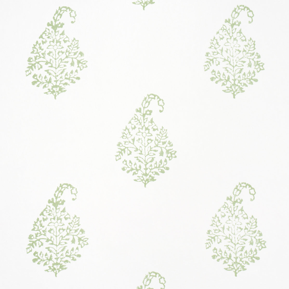Kerala Paisley II Leaf by Schumacher Jacaranda Collection Green Paisley Wallpaper – Schumacher 5015210