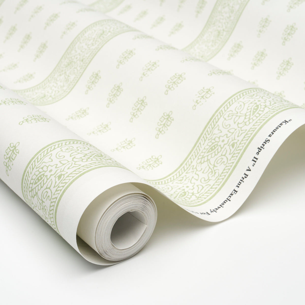 Katsura Stripe II Leaf by Schumacher Classic Floral Stripe Wallpaper – Jacaranda Collection 5015231