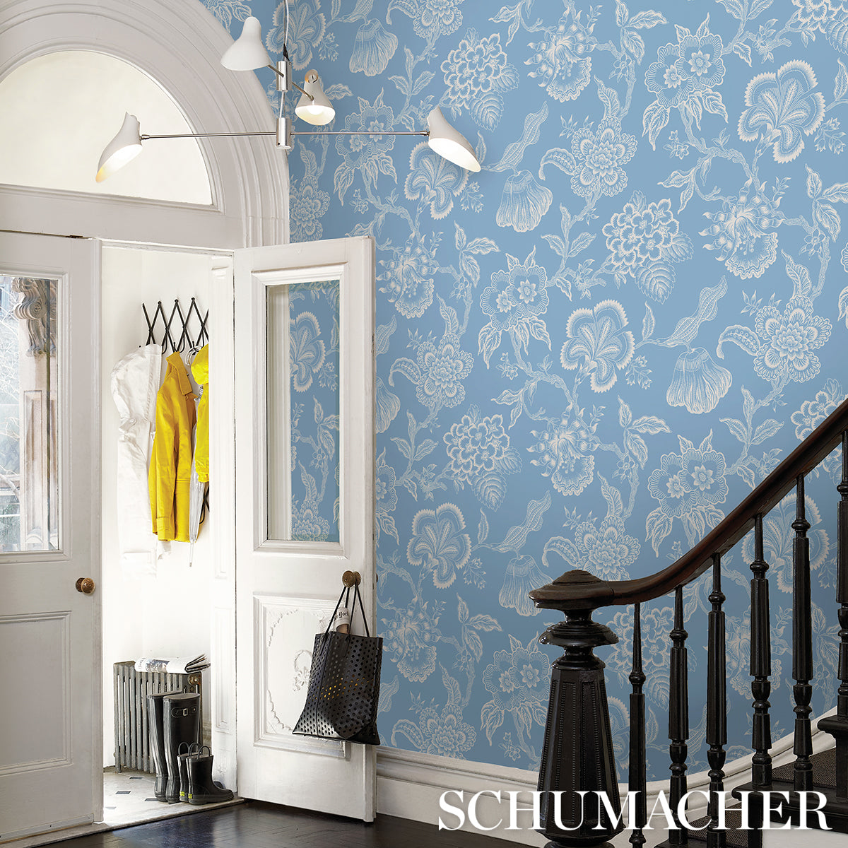 Hothouse Flowers Silhouette Bliss Blue by Celerie Kemble Wallpaper – Schumacher 5015321