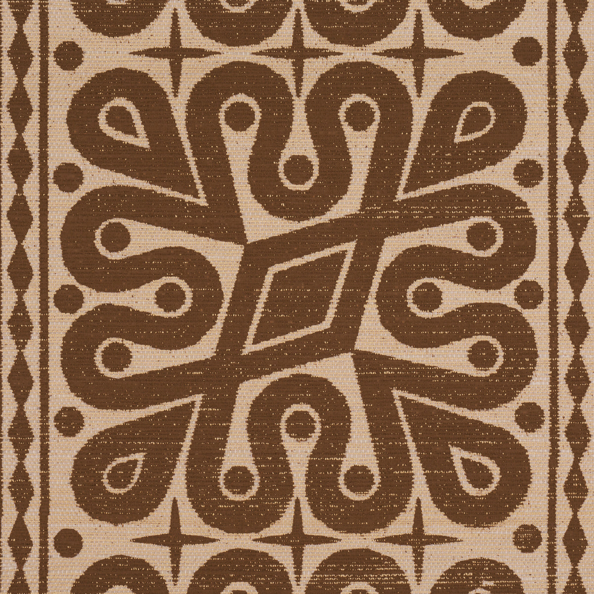 Borneo Grasscloth Brown by Schumacher Hand Screen Printed Designer Wallpaper – 5015410