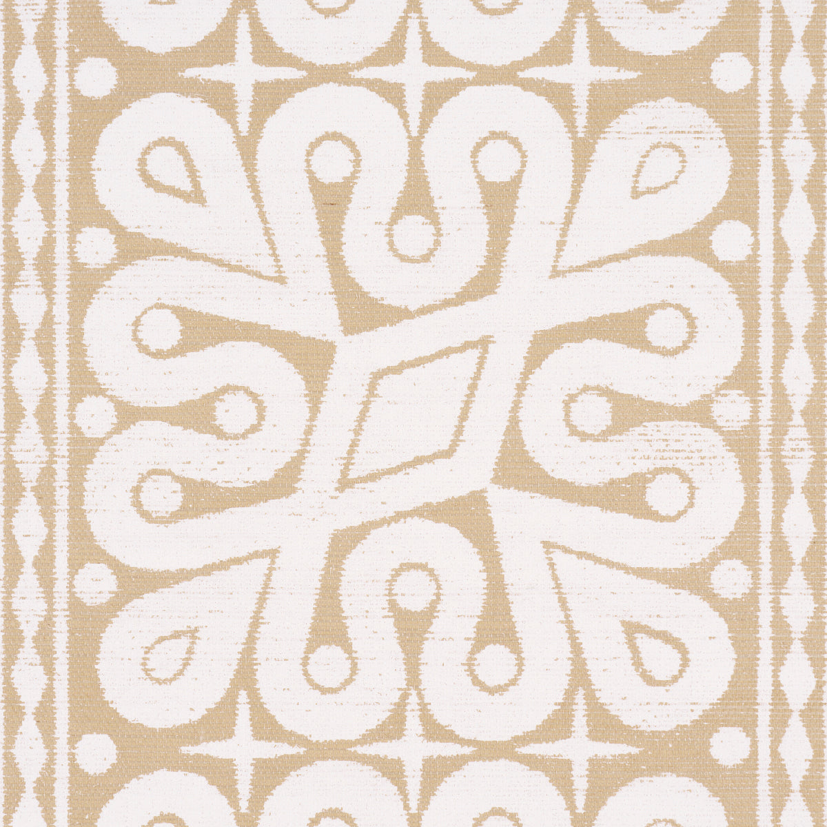 Borneo Grasscloth White by Schumacher Hand Screen Printed Geometric Stripe Wallpaper – 5015411