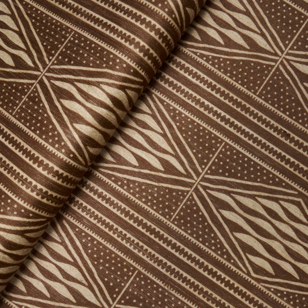 Cassava Tobacco by Schumacher Earth and Sky Collection Vertical Stripe Diamond Wallpaper – 5015420