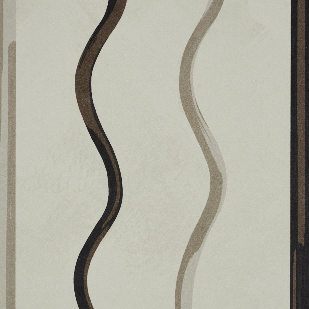 Affogato Ivory & Carbon by Backdrop Modern Serpentine Stripe Wallpaper – Schumacher 5015571