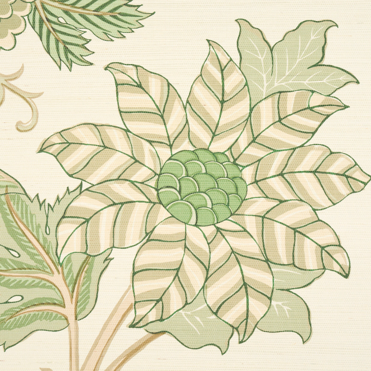 Darsy Tree of Life Sisal Panel Set Leaf by Schumacher Botanical Wallpaper – Schumacher 5015631