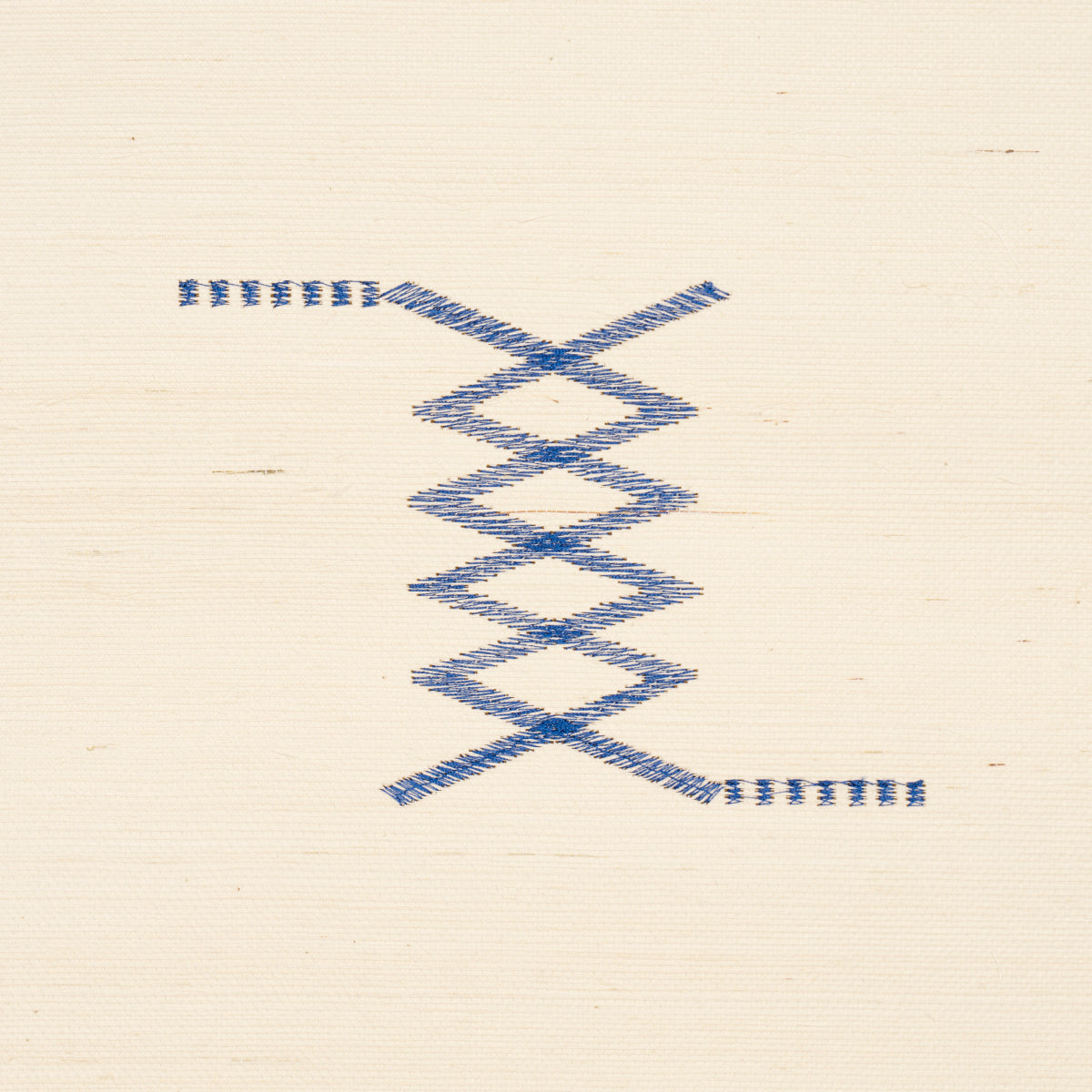 Kin Sisal Embroidery Ink on Ivory by Schumacher Modern Hand-Stitched Sisal Wallpaper – Schumacher 5015781