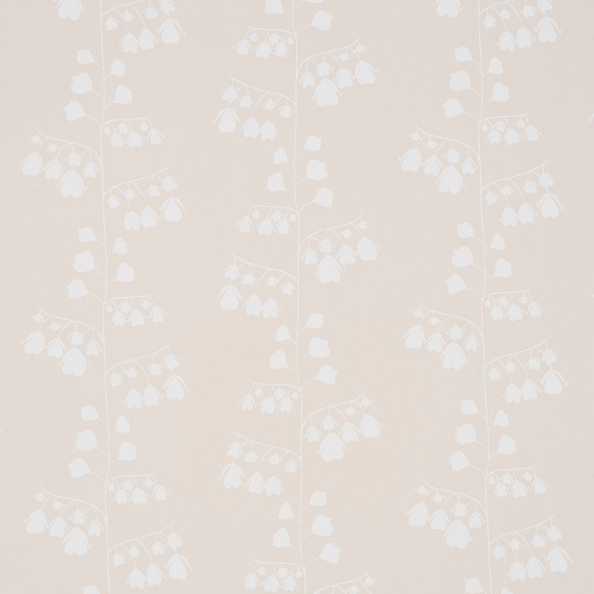 Bleeding Hearts wallpaper by Peg Norriss for Schumacher, featuring a delicate neutral floral motif in a contemporary style.