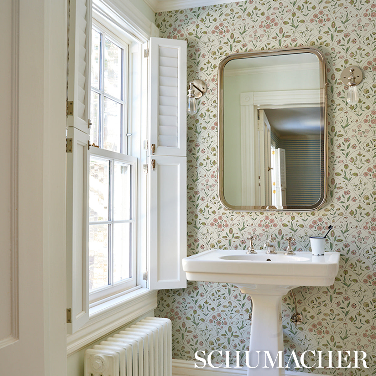 Frances Scallop Floral Petal by Schumacher Pink Floral Wallpaper – Schumacher 5015960