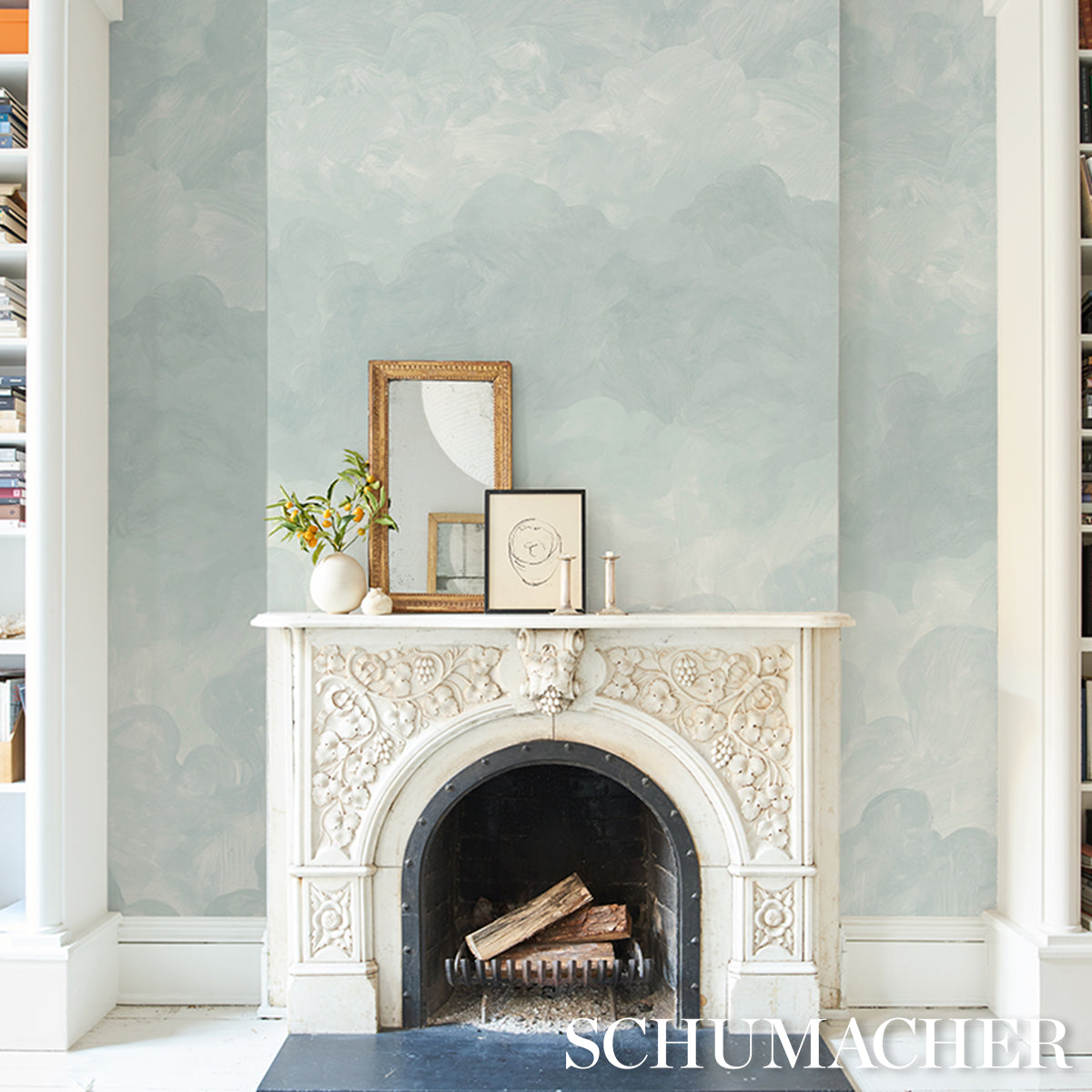 Painted Sky Air by Backdrop x Xavier Donnelly Cloudscape Wallpaper – Schumacher 5016022
