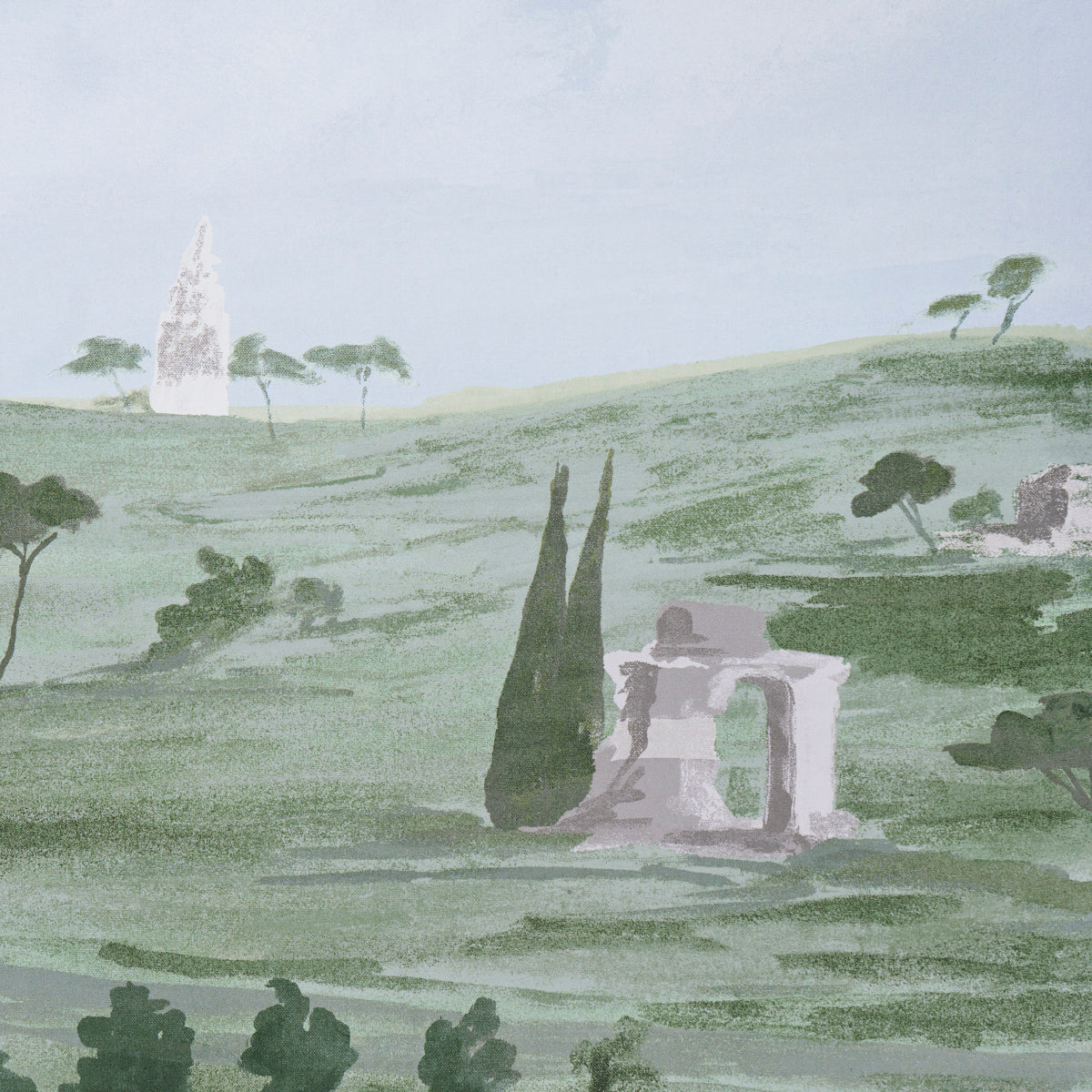 Appian Way 4 Panel Set Fog by Backdrop x Xavier Donnelly Scenic Wall Mural – Schumacher 5016041