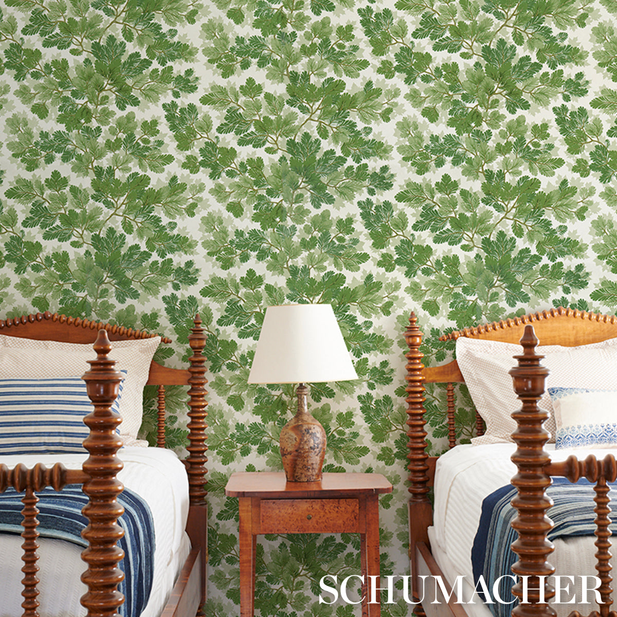 Covey Hedge Sage Green Botanical Wallpaper – Schumacher 5016072