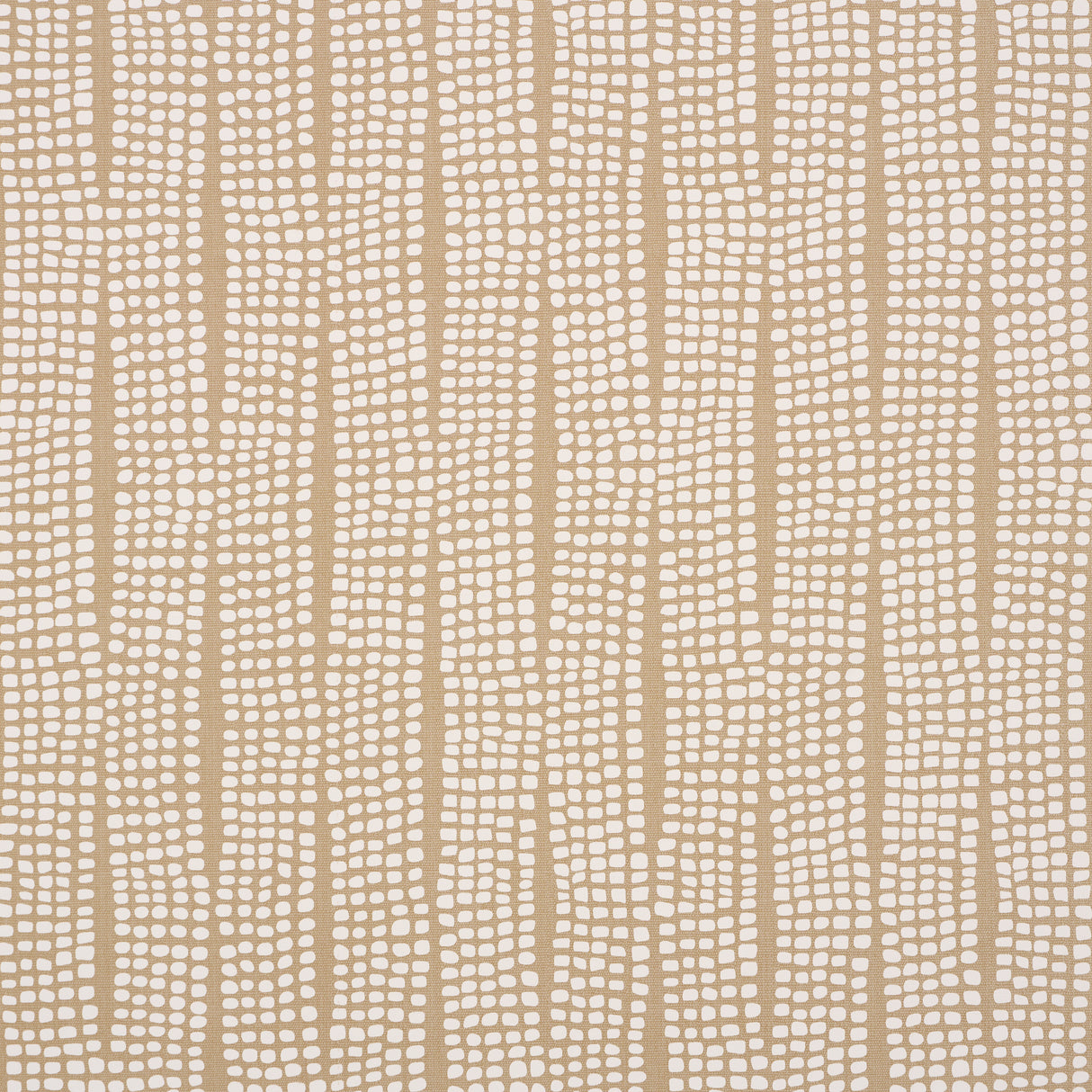 Noland Vinyl wallpaper in Flax by Schumacher features an embossed vinyl with a linen-like texture and abstract stripe pattern.