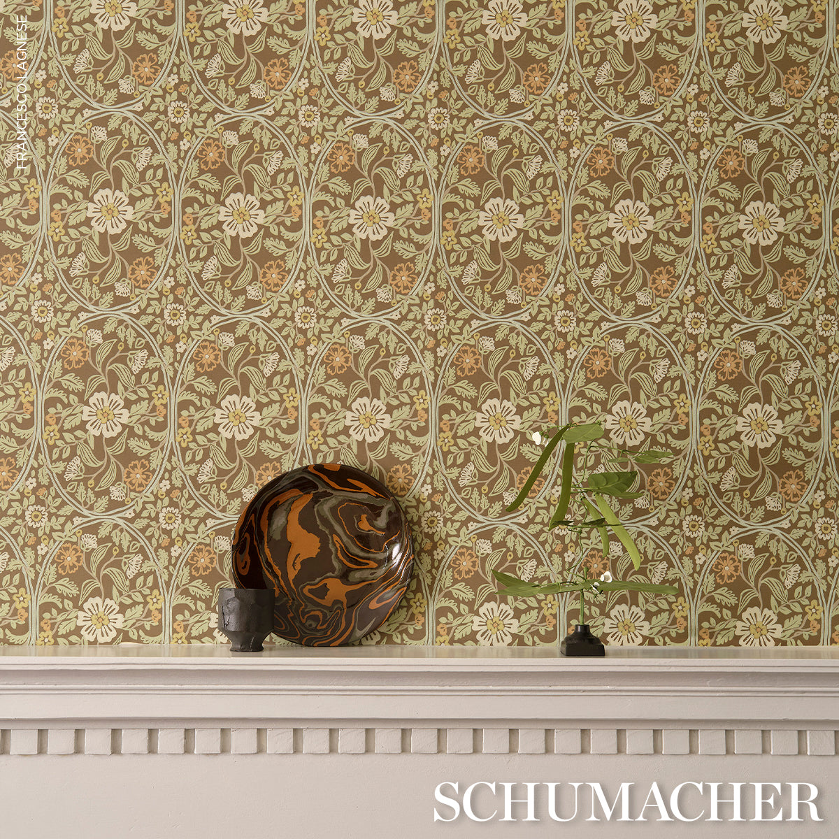 Garden Guild Sage Botanical Floral Wallpaper – Schumacher 5016272