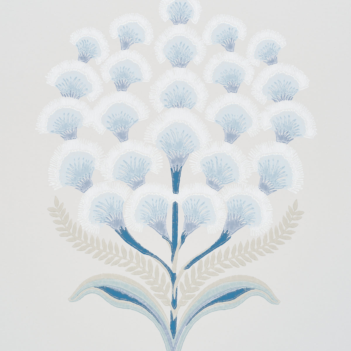 Aurelia Porcelain by Schumacher Elegant Botanical Wallpaper – Schumacher 5016341